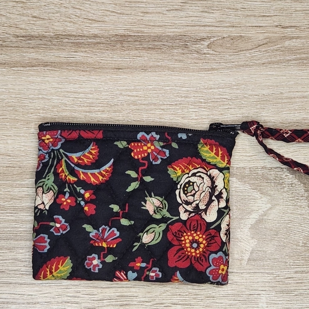Vera Bradley Black Floral Wristlet
